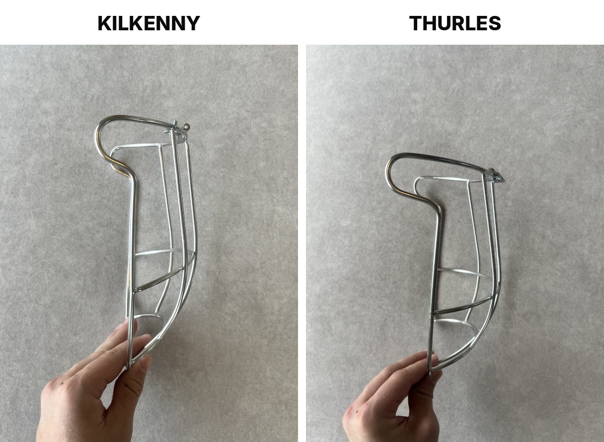 Side view of a Kilkenny guard next to a Thurles guard